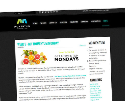 Momentum Fitness Club features Chef Nancy Henley’s recipes.